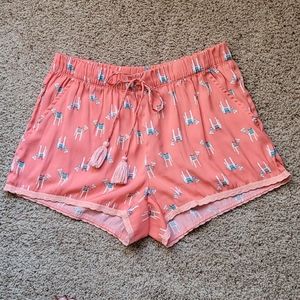 Aerie satin Llama shorts.